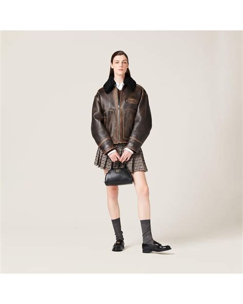 miu miu studded leather jacket|Black Nappa Leather Jacket .